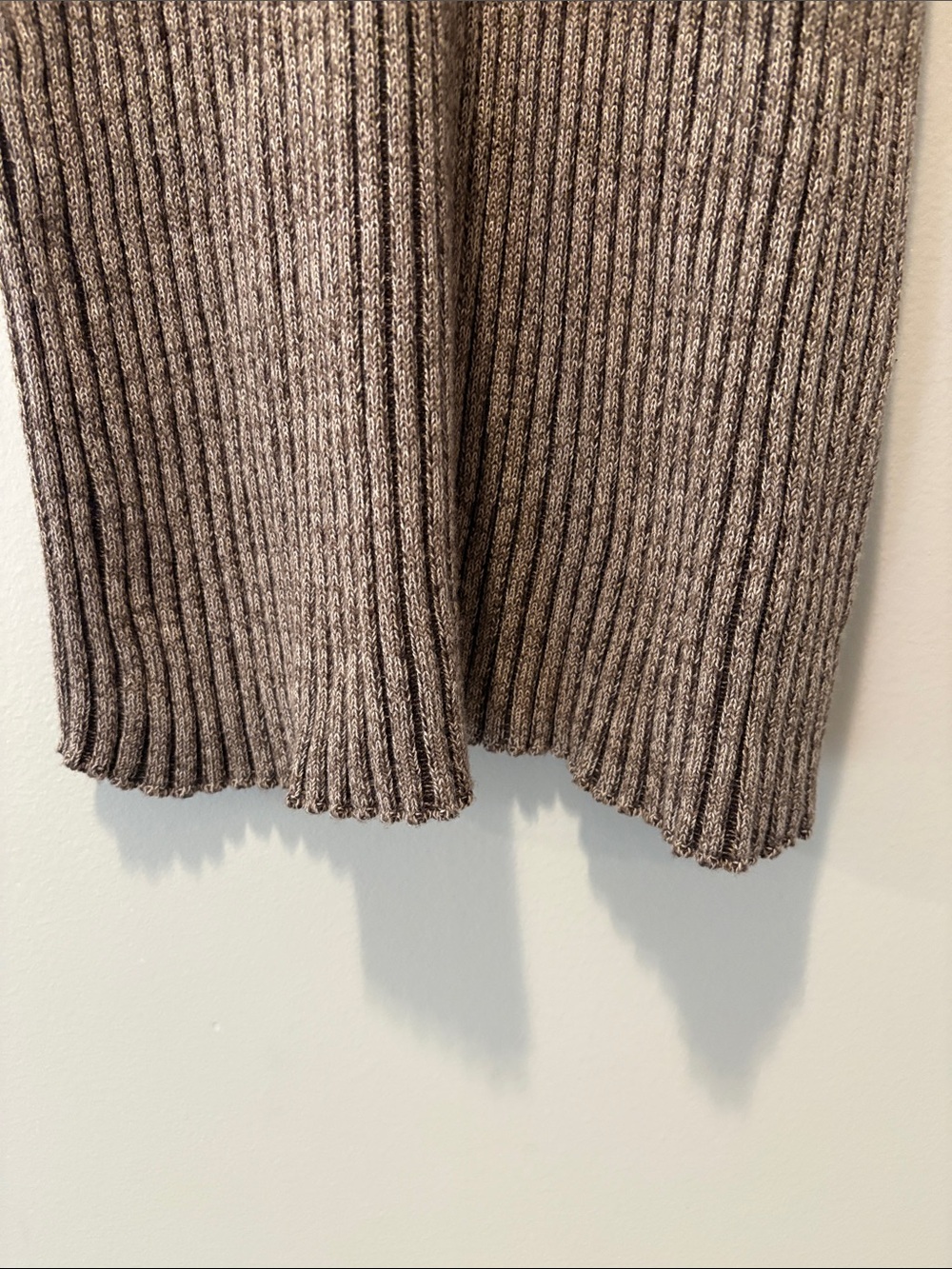 Rails Ribbed Long Sleeve Midi Dress - Taupe and Brown - Picture 11 of 16